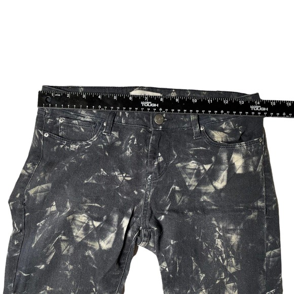 IRO Womens 28 Black and White Printed Mid Rise Dark Wash Stretch Skinny Jean - Picture 6 of 8